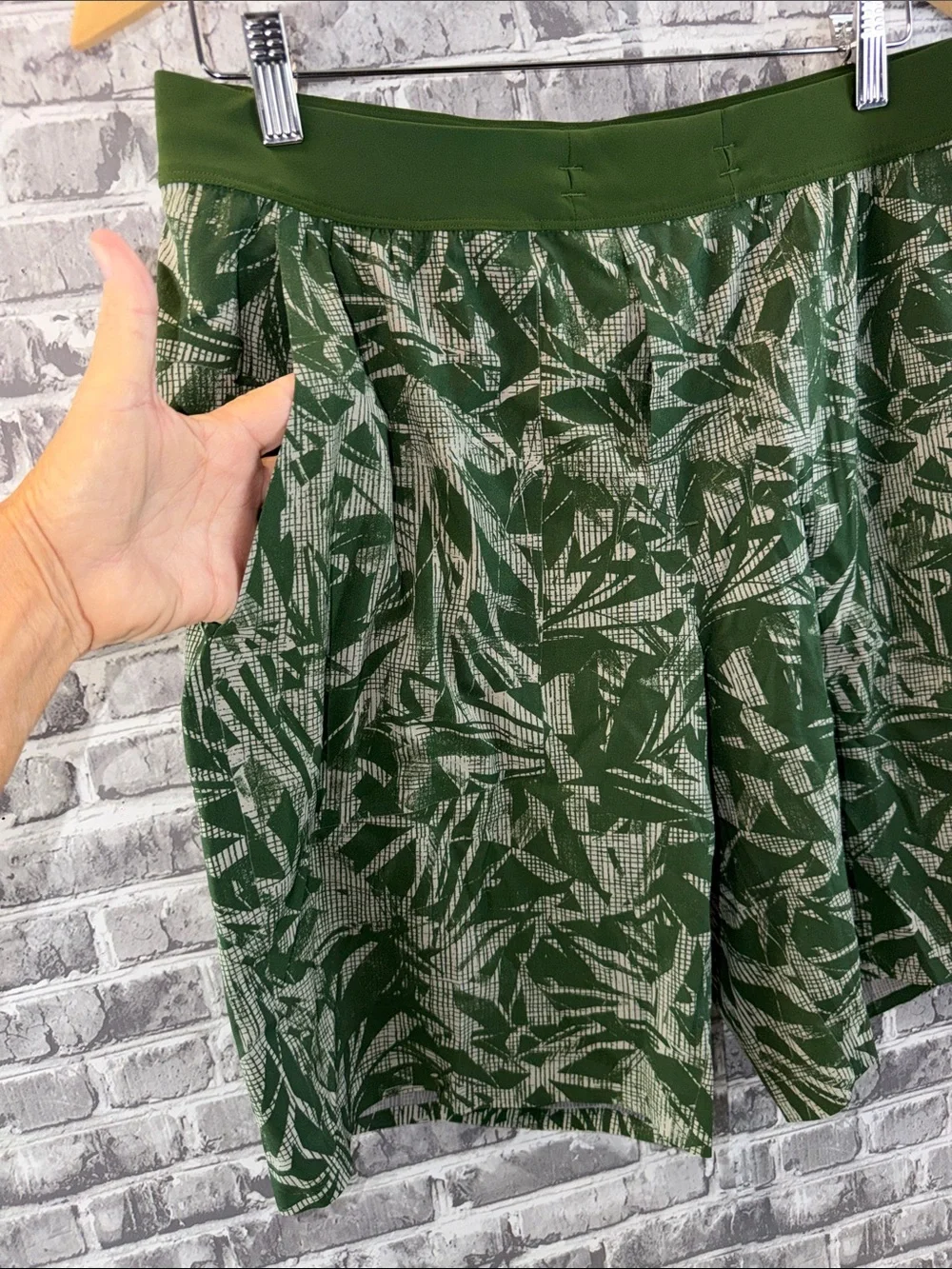 lululemon athletica Green Leaf-Print Workout Shorts